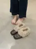 Sapatos Peludos de Bico Quadrado, Botas Curtas de Veludo Retrô, Sapatos Pequenos de Couro Mary Jane Quentes, Sapatos de Algodão, Sapatilhas de Salto Grosso para Mulheres