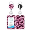 Portatarjetas de Identificación con Estampado de Leopardo Black Pink en Stock con Envío Gratis, Portatarjetas Retráctil con Juego de Cordón, Portacarnet de Trabajo, Portanombre, Portatarjeta de Autobús