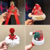 Lindo Gorro Rojo de Navidad Pinza para el Cabello con Flequillo Pinza para el Flequillo Roto Delantero Pinza para el Cabello Accesorios para Fotos Ambiente Disfraz