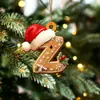 Colgante de Carta de Jengibre de Papá Noel Decoraciones para Árbol de Navidad Adornos Navideños Colgantes de Cartas de Navidad