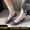 Zapatos Bean Bean para Mujer Zapatos Inestables Lazo Boca Baja Suela Blanda Piel Suave Zapatos Individuales para Mujer 2026 Nuevos Zapatos Planos de Ballet Huevo Enrollado