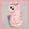 Muñeca Lazo Tulipán Adecuada para Funda de Teléfono Móvil Apple 16Pro 15 Silicona Transparente 14 Anticaída 13 Linda 17