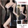 Lencería Sexy con Encaje de Escote Profundo Tentación, Camisón Abierto por Delante para Mujer, Ropa de Dormir de Malla Transparente Sin Quitar 1313