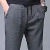 Comercio Exterior Tallas Grandes Transfronterizos Rectos Seda de Hielo Transpirable Sueltos Casuales Pantalones Extra Grandes Engordados Verano Delgados Versátiles Modernos Hombres