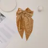 Grampo de Cabelo Longo de Veludo com Laço Outono e Inverno Transfronteiriço Cor Sólida Tecido Parte de Trás da Cabeça Acessórios de Cabelo Versáteis Grampo de Mola para Mulheres