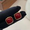 Brincos Vermelhos Ankora Estilo Vintage Hong Kong Brincos Elegantes Femininos High-end Brincos Elegantes Design de Nicho Outono e Inverno Brincos All-match