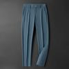 Pantalones de Seda de Hielo de Alta Gama Verano Delgados de Alta Elasticidad Rectos Business Casual Calidad para Hombre Pantalones de Seda para Aire Acondicionado para Hombre