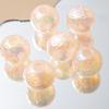 Cuentas redondas de agujero grande con patrón de concha de color estrella, cuentas de agujero recto, perla de imitación ABS, cuentas esmaltadas, cuentas sueltas, pulsera, joyería