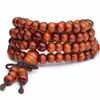 Pulsera Elástica de Amazon Piedra Natural Cuarzo Rosa Ágata Pulsera Cuentas Budistas Multicapa Ajustable Tejida