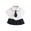 Conjunto de Ropa para Bebé para Verano, Niños y Niñas, Estilo Universitario, Conjunto Ligero de Verano para Bebés y Niños Pequeños, Conjunto de Dos Piezas para Salidas