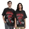 [Transfronterizo 230g] Camiseta Aniversario Cómic de Spider-Man Spider-Man Hip-Hop Lavada Streetwear Retro