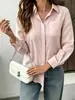 Sitio independiente de Amazon transfronterizo europeo y americano Y2 para mujer, nueva moda casual, versátil para primavera y otoño, camisa de manga larga de color liso