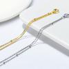 Joyería transfronteriza europea y americana moda personalizada creativa accesorios versátiles para mujer simple cadena de bolas de metal de doble capa accesorios para pies