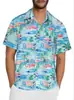 Camisa hawaiana de manga corta para hombre transfronteriza europea y americana, camisa casual de vacaciones con estampado floral, talla europea