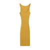 Vestido de Malha com Corrente de Metal Pure Lust Hot Girl Suspensório Verão Feminino Cintura Marcada Afinando o Quadril Saia Longa Atacado