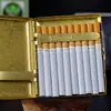 Estuche de cigarrillos de cobre chapado en oro, intrincadamente tallado por ambos lados, para hombres, latón personalizado vintage, para cigarrillos de tamaño regular/mediano, estuche de cigarrillos de doble fila