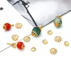 Acessórios Banhados a Ouro Tampas de Flor em Renda Vazada Contas Espaçadoras Pulseira DIY Feita à Mão Joias