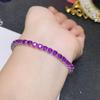 Pulseira de ametista 925 prata incrustada presente de aniversário para namorada joias de cristal simples joias de tesouro coloridas femininas