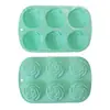 Molde de silicona para pastel de 6 eslabones en forma de rosa