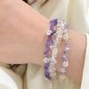 Pulsera Irregular de Amatista Natural Cristal Blanco Pulsera Simple Fresca de Flores para Mujer Pulsera Tesoro Azul Xia Hai