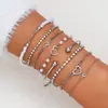 Joyería Transfronteriza Europea y Americana, Conjunto de Pulseras de Cadena Metálica Más Vendido, Joyería de Cadena Multicapa Simple y de Alta Gama