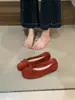 Versão pele de carneiro! Mocassins estilo Birkenstock de couro genuíno fosco com laço e bico redondo, coleção outono 2026, estilo vintage
