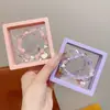 Pulseiras Populares Infantis, Pulseiras de Contas para Meninas, Joias de Ametista para Meninas Pequenas, Presentes de Luxo para Melhores Amigas, Atacado