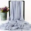 Lenço de Seda Grande de Cor Sólida de Seda Sintética para Verão Toalha de Praia à Beira-Mar Lenço Longo de Chiffon para Primavera e Verão Xale Plissado