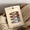 4 Paquetes de Tarjetas ~ 6cm Pinza Koreana de Brillo para Mechones Laterales, Flequillo, Cabello Suelto, Adorno Lindo de Gota de Agua para Mujeres