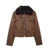 Jaqueta Casaco Feminino Manga Longa Dupla Face Atmosfera Maillard Inverno Novo Espessado Quente Solto Casual Top