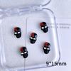 Venta caliente transfronteriza nueva joyería para uñas Halloween joyería con spray de pintura calavera del alma Araña Roja Broca para uñas Wansheng