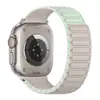 Adequado para pulseiras de Apple Watch: Apple Watch 1-12/Ultra 1-3/SE 3, apresentando um laço de três contas e pulseira magnética de silicone