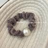 Anillo de pelo de perla con rizo de felpa, cuerda de lazo de alta gama, estilo coreano, tendón de goma, elegante anillo de máscara para mujer, cuerda para el cabello Payon