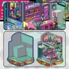 Adesivo de Paisagem Desenho Animado Estilo Cyber Cabana Cabana Estereoscópica 3D Little Red Book Descompressão Cena DIY Adesivo para Diário de Mão