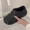 Pantuflas de algodón impermeables todo incluido para mujer, forradas de felpa para invierno, cálidas, de suela gruesa, antideslizantes, adecuadas para uso en interiores y exteriores, estilo de pareja, con talón cerrado y forro interior de algodón esponjoso