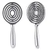 Peine Mosquito de Cerda de Jabalí Bicolor Plateado con Purpurina Electrochapada para Peinado Voluminoso, Peine Masajeador, Cabello Suave, Sin Nudos, Peine de Peluquería