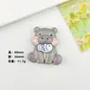 Nuevos Accesorios de Resina DIY de Hipopótamo Gris Pegamento de Crema Hecho a Mano para Funda de Teléfono, Pasador, Vaso de Agua, Hebilla de Zapato