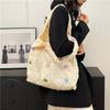 Bolsa de Ombro de Lona Texturizada Nova com Coração Transfronteiriça Bolsa de Mão de Grande Capacidade Bolsa de Ombro Texturizada para o Dia a Dia