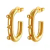 Pendientes de Acero Inoxidable con Múltiples Capas Cosidas Moda Europea y Americana Lujo Accesible Pendientes Geométricos de Gama Alta 18K Pendientes de Tendencia para Mujer