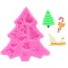 Molde de silicone de árvore de Natal flip molde para decoração de bolo de açúcar molde para biscoito de chocolate molde para assar DIY