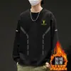 Camiseta de Manga Larga para Hombre Destacada, Marca de Moda, Sudadera con Forro Polar Otoño/Invierno, Camiseta Interior Juvenil, Camiseta Base