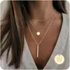 Collar de Moda Transfronterizo Europeo y Americano con Letras de 26 Letras en Capas Sencillo para Mujer, Accesorios de Apilamiento Multicapa de Nicho, Collar Versátil