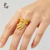 Anel de Fênix Banhado a Ouro Estilo Antigo, Anel de Casamento Ajustável Feminino Novo Estilo Chinês, Venda Direta do Fabricante de Joias, Em Estoque Atacado