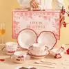 Caja de Regalo de Cerámica Hua Xiaoyu Set de Regalo Creativo Vajilla para Boda Compromiso Set de Regalo para Inauguración de Casa Tazones y Platos de Cerámica