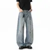 Jeans Masculino Casual Americano Soltinho Tamanho Grande com Strass Verão-Outono 2026 M-5XL