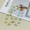 Qiaoen Joyería Cristal Blanco Natural Forma de Gota de Agua Acero Inoxidable Color Plateado Pulsera de Cristal Conservante del Color Directo del Fabricante