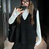Chaleco de Punto con Cuello en V Estilo Coreano Seleccionado Cuidadosamente para Mujer, Botones de Diseñador, Capa Base para Vestir por Debajo, Para Superponer y Adelgazar, Top Cardigan sin Mangas