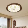 Luminária de Teto para Quarto Estilo Francês Meio do Século Tecido Nanyang Retrô Nogueira Lâmpada de Estudo Estética da Dinastia Song Lâmpadas de Quarto