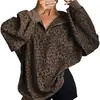 Sudadera con cremallera y cuello alto con estampado de leopardo 2026 Primavera y Otoño Europea y Americana Transfronteriza Nueva Informal Oversize Holgada Unisex Chaqueta