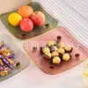 Prato de Frutas Quadrado com Pés em Forma de Pétala para Casa de Luxo Leve, Mesa de Centro Doméstica, Bandeja de Armazenamento de Lanches de Nozes, Prato de Frutas Giratório